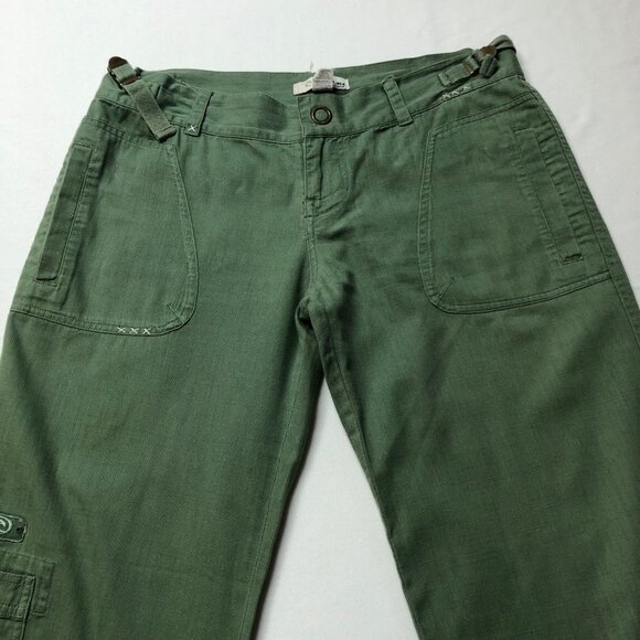 Rip Curl Cotton Wide Leg Green Pants Size 7 - Picture 2 of 12